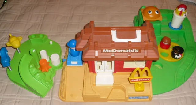 Vintage Fisher Price / Mcdonalds Little People Playset - Incomplete With Extras