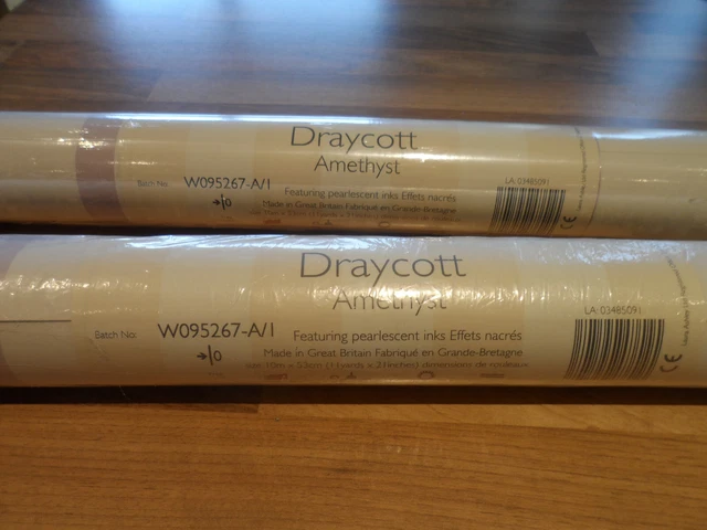 2 x rolls Laura Ashley Draycot Amethyst Wallpaper.