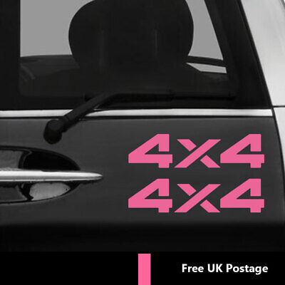 2 4x4 Vinyl Decal Stickers for Car Jeep Range Rover Off Road Window Bumper Pink