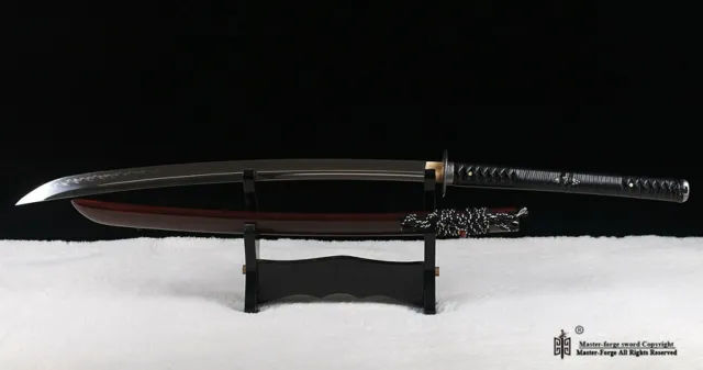 T10 steel Clay tempered Japanese  Naginata 斩马刀 sword CHOJI hamon battle ready