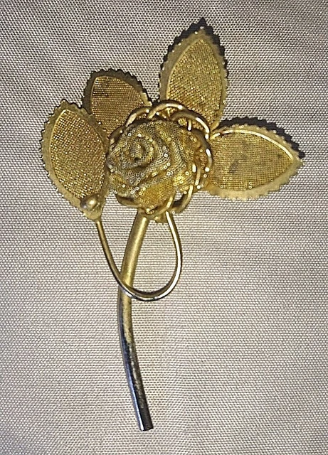 Broche Ancienne Métal Argenté Filigranée #K20 - Bijou Vintage Occasion