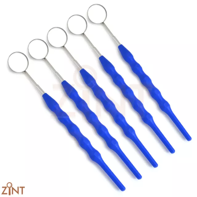 Set Of 5 Mouth Mirror Handle With Mirror Oral Teeth Cleaning Inspection Tool New