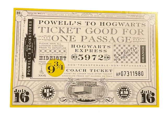Powells Harry Potter Half Blood Prince Sale Hogwarts Express July 15 2005 ZG