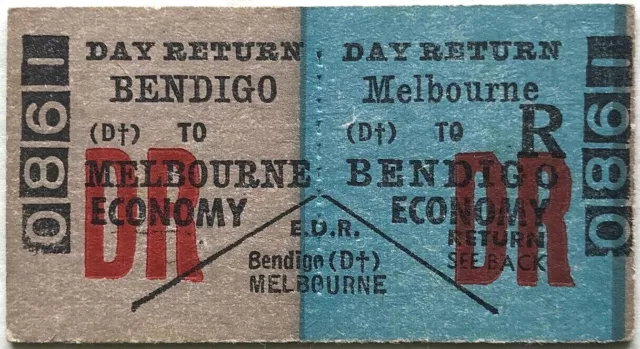 VR Ticket - BENDIGO (D) to MELBOURNE - Economy Day Return