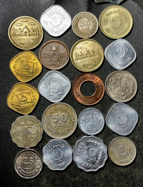 Old PAKISTAN Coin Lot - 1949-PRESENT - 20 Excellent Coins - Lot #O2