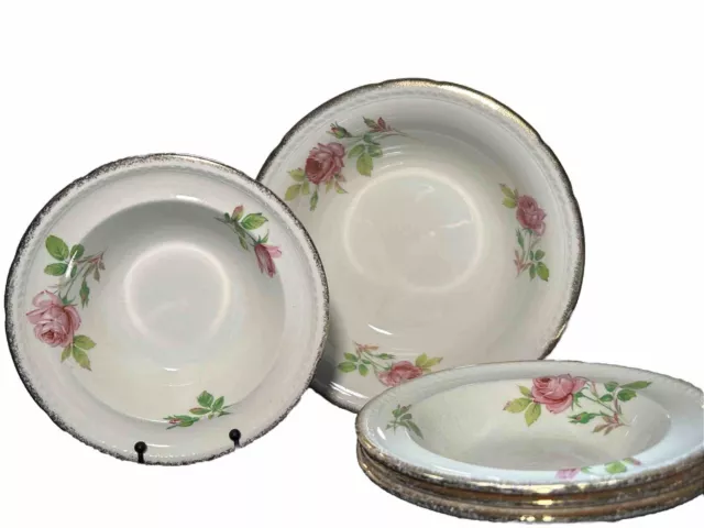 Antique Swinnertons Staffordshire Majestic Vellum Serving Bowl Dessert Set 7