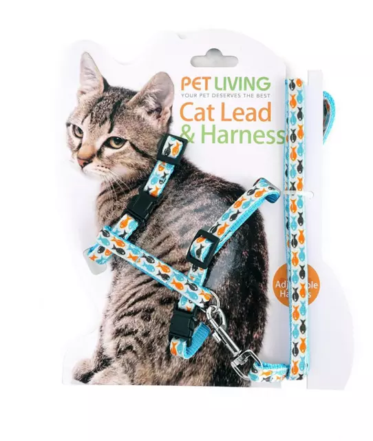 Pet Living Fully Adjustable Cat Harness and Lead/Leash/Collar (PET6484)