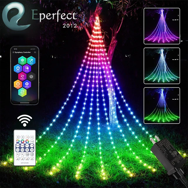 CHRISTMAS TREE WATERFALL Lights 160LED RGB Color Changing for Indoor