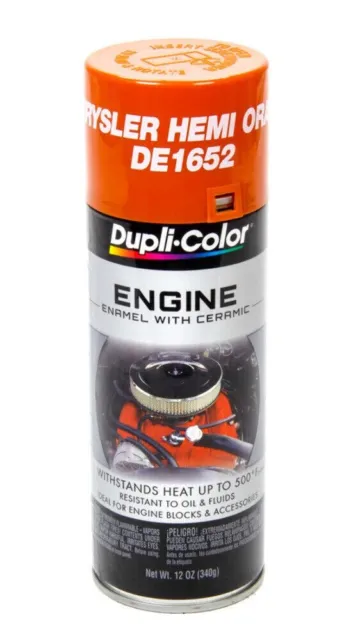 Duplicolor DE1620 Engine Enamel Paint w/ Ceramic, Chevy Orange Color - 12 oz