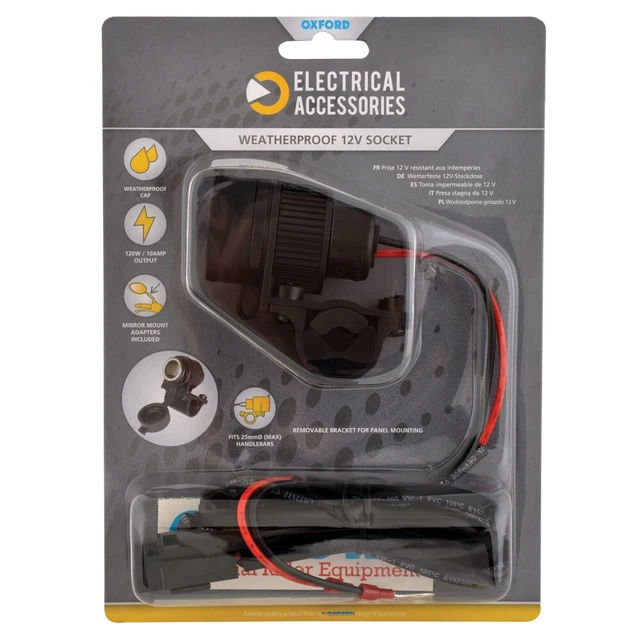 Oxford Weatherproof Accessory Plug socket & 10amp fused 1.2mtr loom EL101