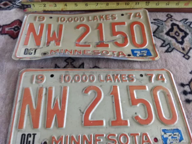 1974  Minnesota license plate ( used)  MN 74