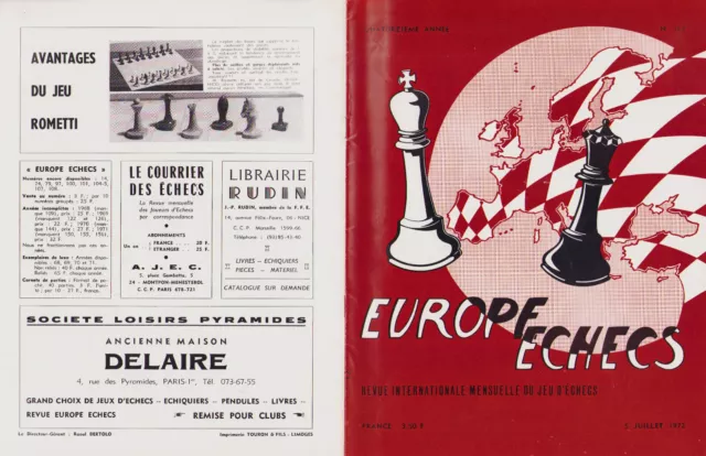 Revue Europe-Echecs Annee Complete 1972  Chess Schach  Ajedrez 2