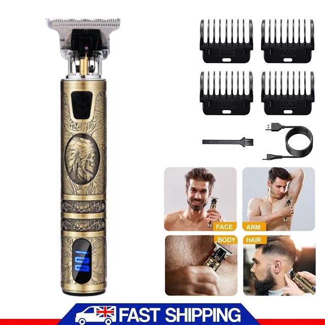 Professional Mens Hair Clippers Shaver Machine Cordless Beard Electric Metal