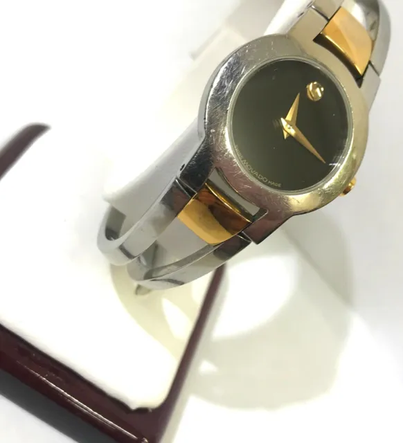 Movado Ladies Amorosa Watch Model Number 81 E4 1842 Two Tone Swiss Quartz