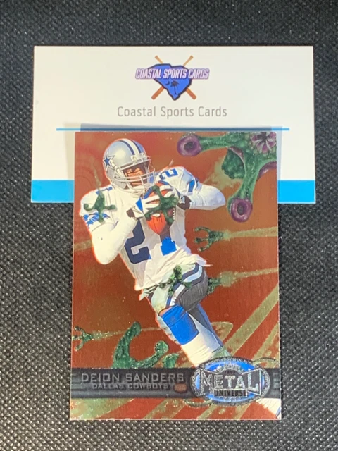1997 Deion Sanders Hof Skybox Metal Universe 135 Dallas Cowboys Football Card