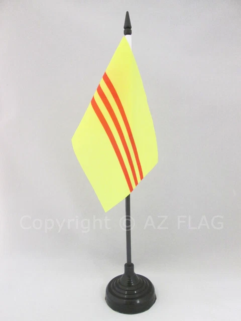 AZ FLAG - Drapeau de table éthiopien 15 x 10 cm - Mini drapeau éthiopien 100 % polyester - Drapeau de bureau avec mât de 25 cm - Lance dorée