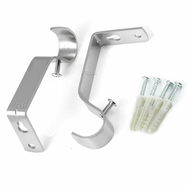 New Metal Curtain Pole Bracket Rod Holder Heavy Duty Curtain Hooks Pole Brackets