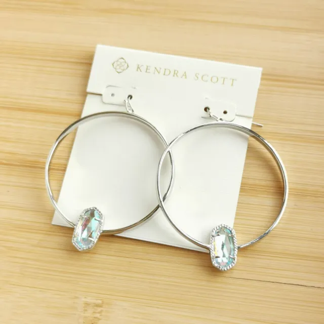 Kendra Scott Dichroic Glass Elora Hoop Earrings in Silver