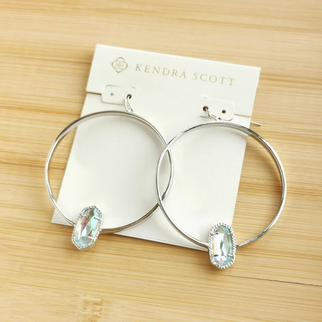 Kendra Scott Dichroic Glass Elora Hoop Earrings in Silver