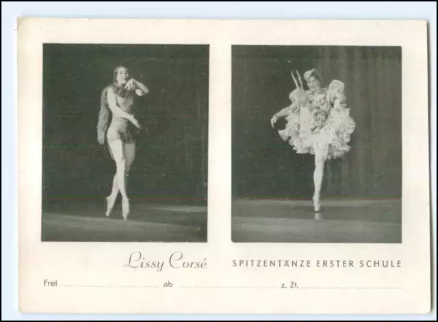 Y20955/ Lissy Corse Dancing Dancer Ballet Postcard 40/50s Varieties