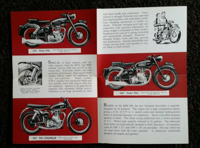 Velocette Motorcycle MSS & Scarmbler MAC LE Brochure Original 2