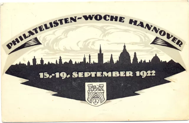 Hannover, Philatelisten-Woche 1922, 50 Pf Ganzsache