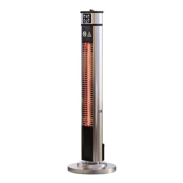 LUCIO | Stand Heizstrahler | Edelstahl | 2000W | 3 Heizstufen | H: 148 cm | I...