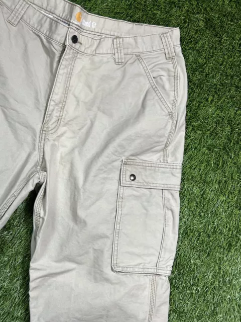 CARHARTT RELAXED FIT Cargo Pants Men's 40 x 34 Tan Khaki Beige Pants ...