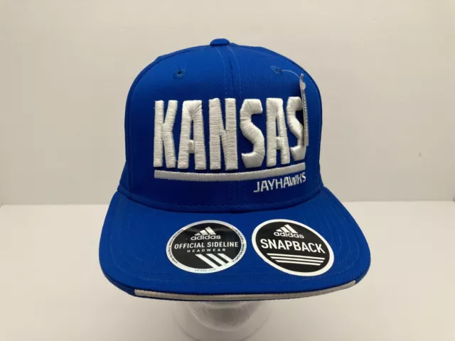 Adidas NCAA Kansas Jayhawks KU Hat Mens Cap SnapBack Blue NWT NEW