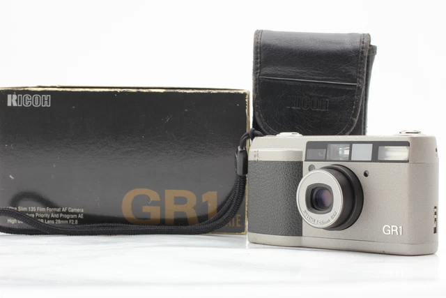 LCD Works【Exc+5 w/Box】Ricoh GR1 Silver Point & Shoot 35mm Film Camera From JAPAN