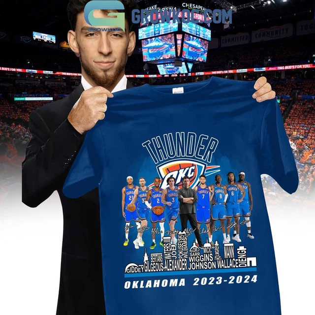 OKLAHOMA CITY THUNDER 20232024 Player Name Lineup Skyline TShirt 6.
