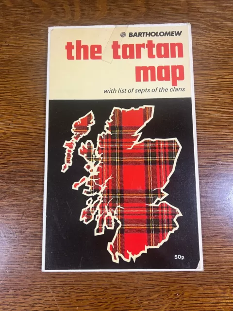 Bartholomew The Tartan Map Color Poster Fold Out Poster Book Scotland History