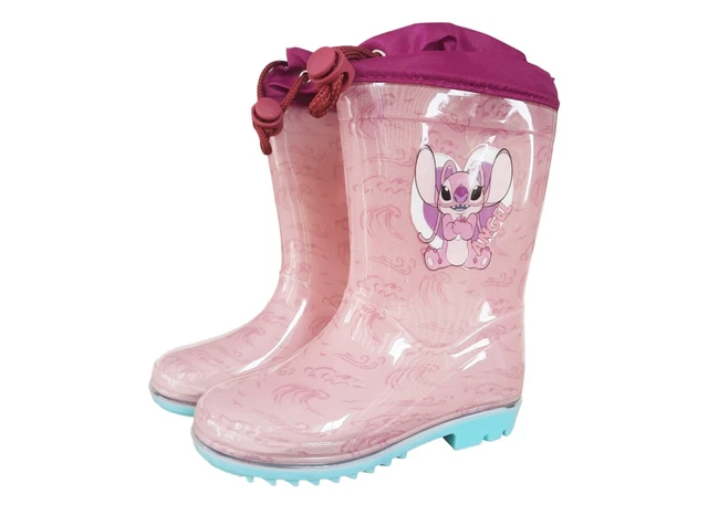 Stivaletti Gomma  Antiscivolo Lilo & Stitch Rosa Disney Stivali da Pioggia