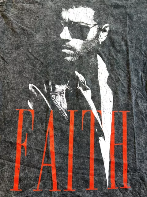 George Michael Solo Ex-Wham! ‘Faith’ Concert Tour Distressed Shirt Large Black