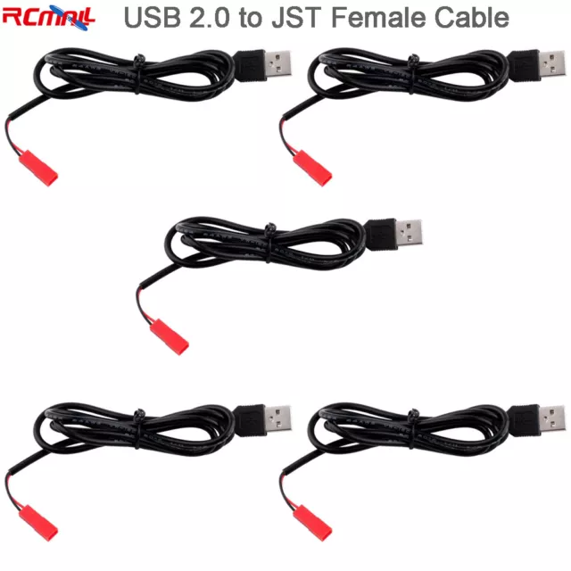 5pcs USB 2.0 to JST Female Plug Connector Charger Power Cable for Aircraft Drone