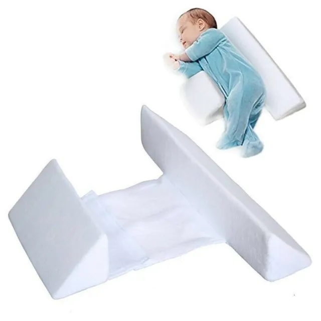 Newborn Baby Side Sleep Pillow Soft Velvet Memory Foam Anti-Roll Pillow Sleep