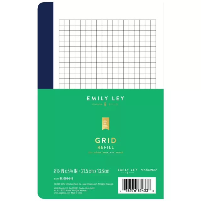 Simplified System by Emily Ley for AT-A-GLANCE Grid Notes Refill, Desk Size, 5