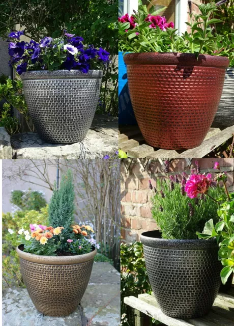 Plastic Round Cromarty Garden Plant Pot Flower Pot Planter Patio Tub All Sizes