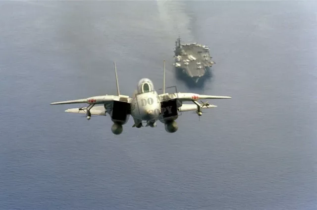 US NAVY USN F-14A Tomcat aircraft, Aircraft carrier USS AMERICA CV-66 8X12 PHOTO