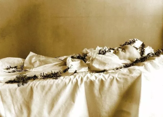 Antique Post Mortem Funeral Casket Photo 253b Oddleys Strange & Bizarre