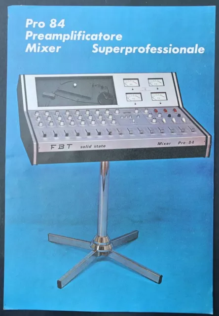 Brochure publicitaire FBT Mixer PRO 84 Preamplificatore sono recto/verso