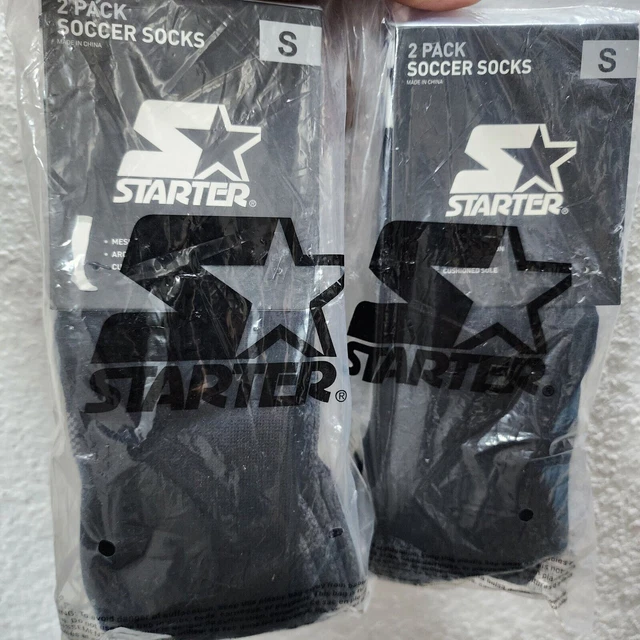 STARTER Youth Unisex Knee High Tube Sock, Black/White Stripes, Small - 4Pk