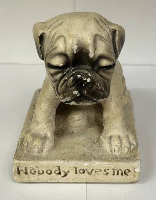 Vintage Bulldog Chalk Ware Figure Copyright 1917 V. Colby Paper Weight ?