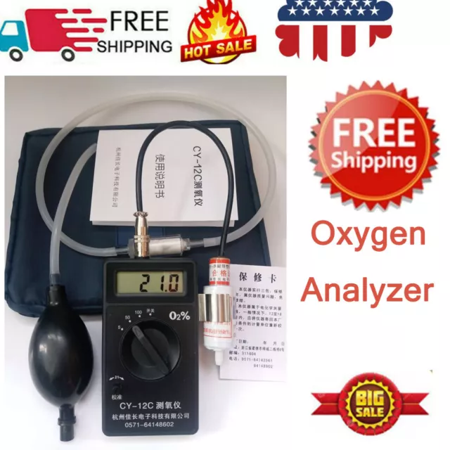 CY-12C High Accuracy Oxygen Detector Monintor Portable Gas Analyzer TesterSensor
