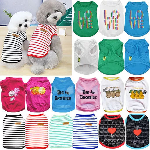 Various Pet Puppy Small Dog Cat Pet Clothes Dress Vest T Shirt Apparel Clothes