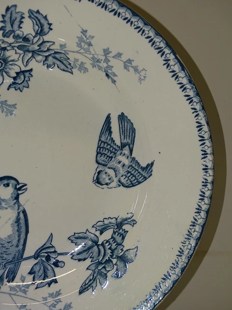 -BELLE ANCIENNE ASSIETTE CERAMIQUE LONGWY MESANGES DEMI CREUSE COLLECTION Déco 4