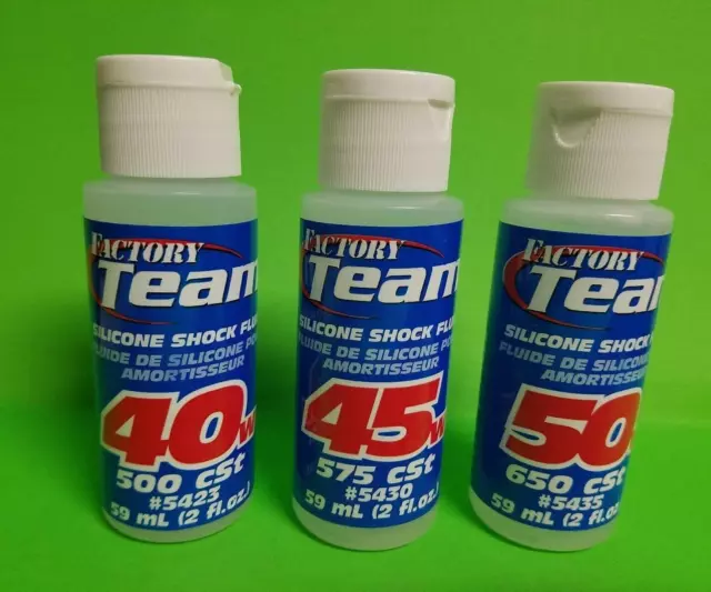 3X TEAM ASSOCIATED 40 45 50 WEIGHT SILICONE SHOCK OIL FLUID 5423 FOR  traxxas