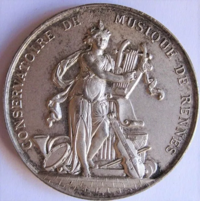 Médaille en Maillechort , Conservatoire de Musique Ville de Rennes Bretagne