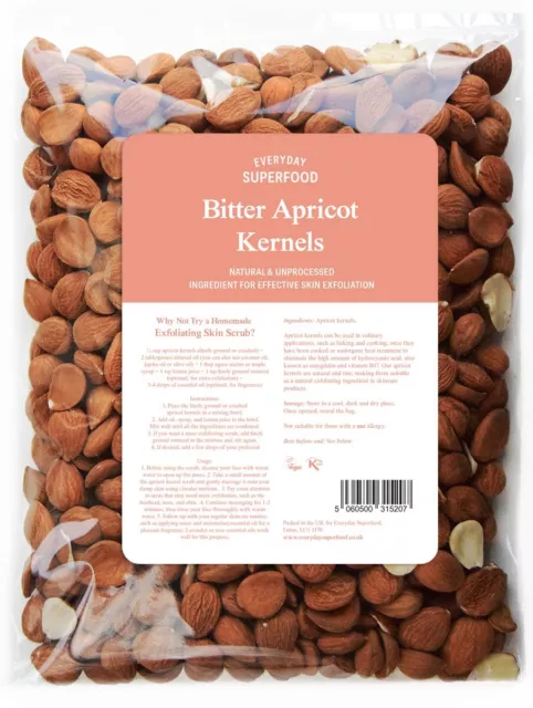 Everyday Superfood Apricot Kernels 1kg, Natural Raw Apricot Seeds Vegan, Kosher