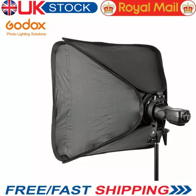 Godox S-Type Bowens Speedlite Bracket + 60x60cm Speedlite Foldable Softbox + Bag